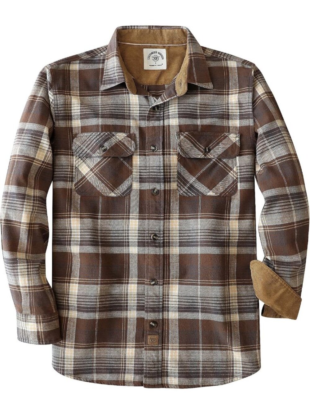 Men's Plaid Flannel Shirt - Soft Cotton, Casual Utility Style, 6 oz Comfort
